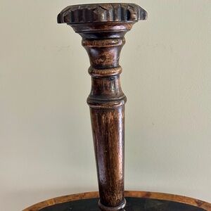 Tall Wooden Pillar Candle Holder